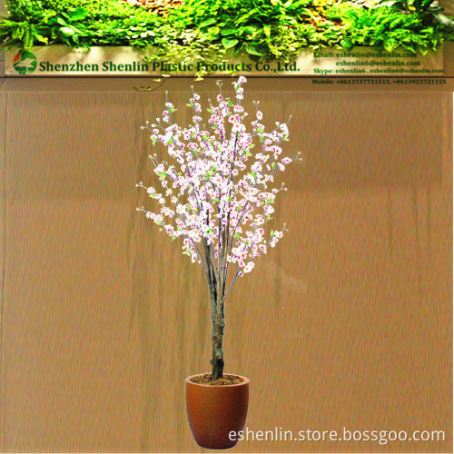 manufacturing fake flower plants and pot peach blossom trees for decoration at home